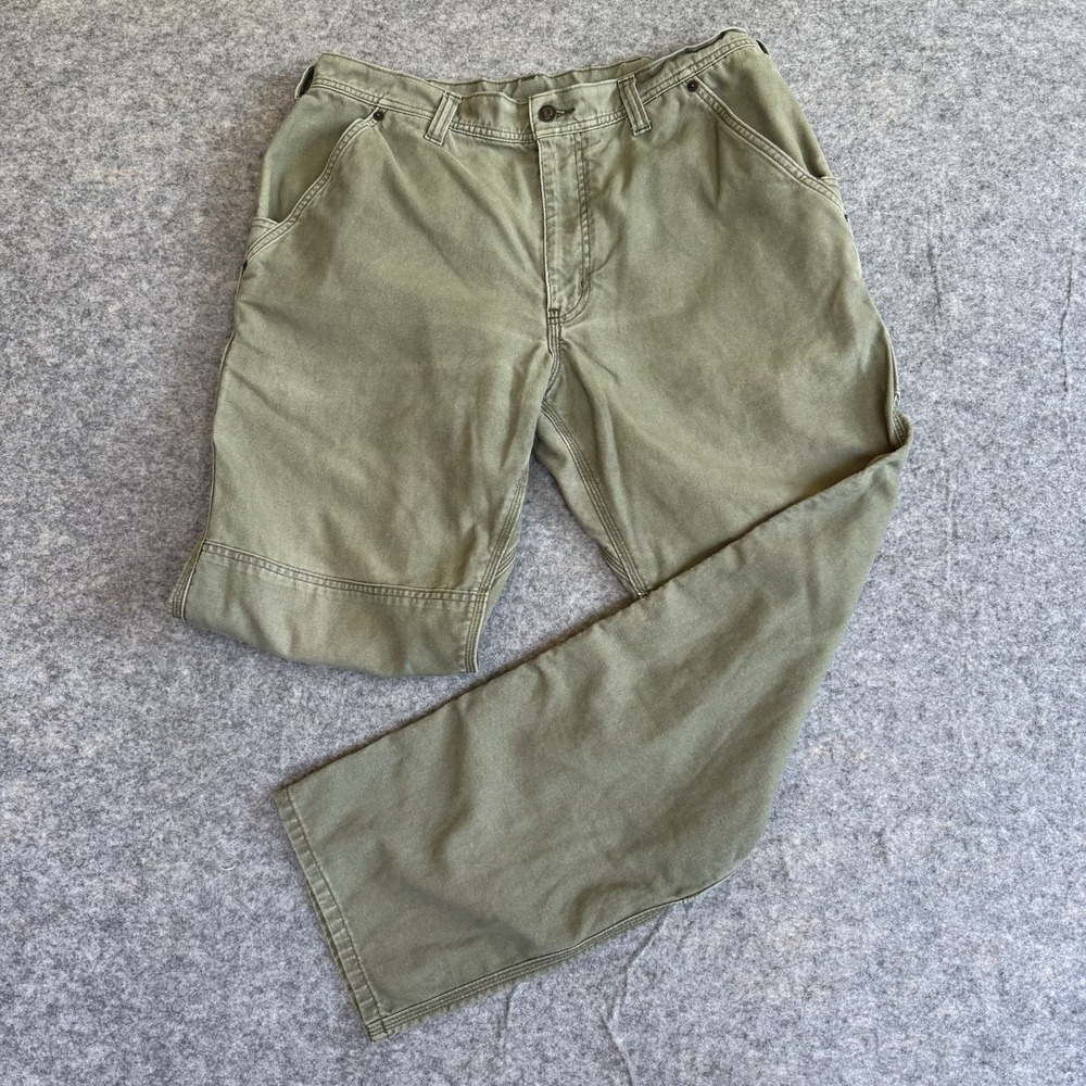 Patagonia Double Knee Men 36 Canvas Work Pants Olive Green Hemp Iron Forge 55785